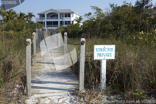 Image of Private entrance to a beach front property