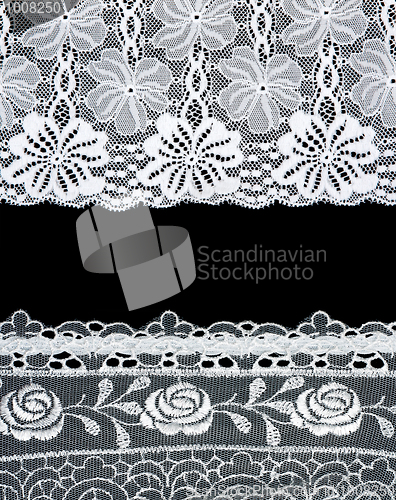 Image of Decorative lace with pattern on black background