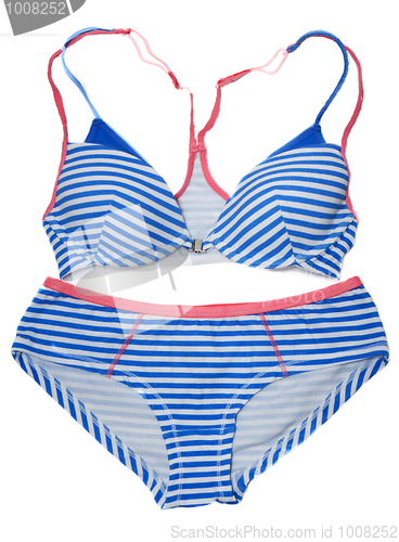 Image of Striped swimsuit with blue line