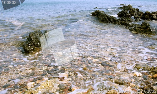 Image of Beach with rocks underwater