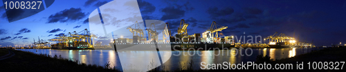 Image of Container harbor during twilight