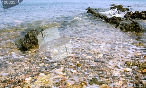 Image of Beach with rocks underwater