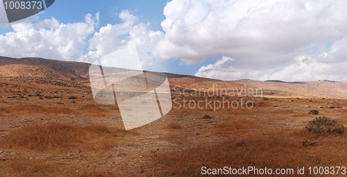 Image of Southern slopes of Hebron mountain at the edge of Negev desert landscape