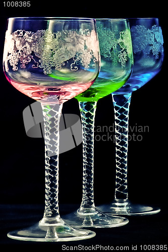 Image of Colorful wine glasses