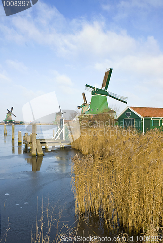 Image of Four windmills in the Zaanse Schans