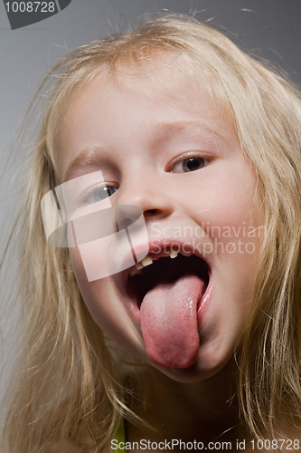 Image of funny portrait of little girl 