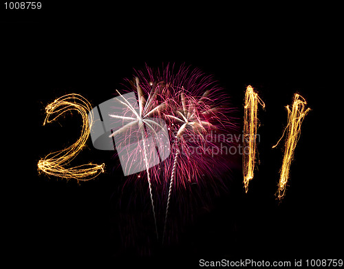 Image of Fireworks and 2011 in sparklers