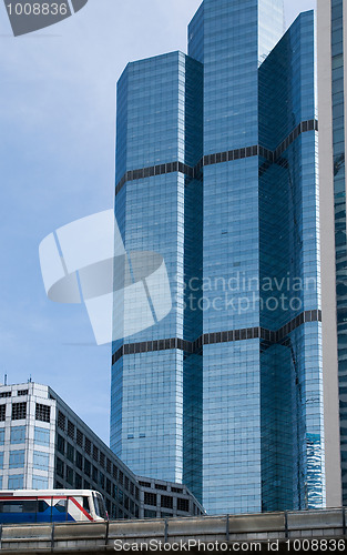 Image of High-rise building and sky-train in Bangkok