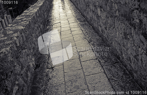 Image of Town wall in rain