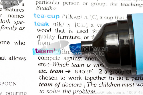Image of The word "Team" highlighted