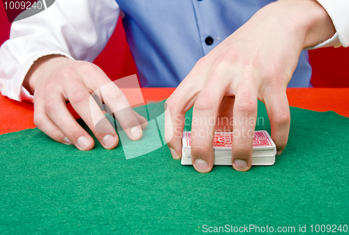 Image of Grabbing a deck of cards