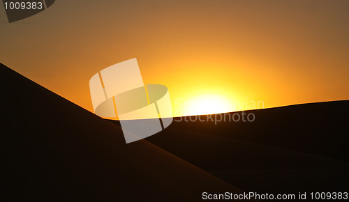 Image of Sunset in Sahara Desert