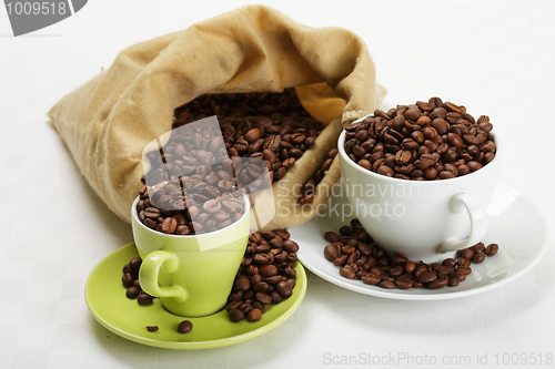 Image of Coffee beans in dishware