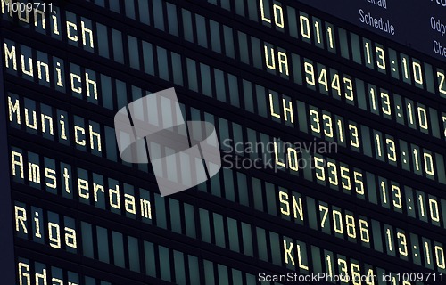 Image of Airport information board.