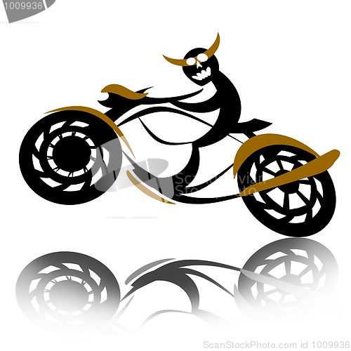 Image of Devil biker on motorcycle