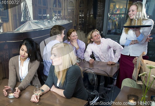 Image of laughing waitress