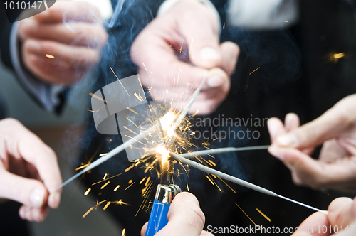 Image of Igniting spark sticks