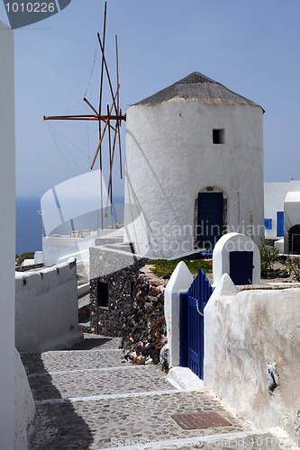 Image of Windmill in Oia Village