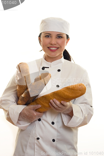 Image of Girl with bread sticks