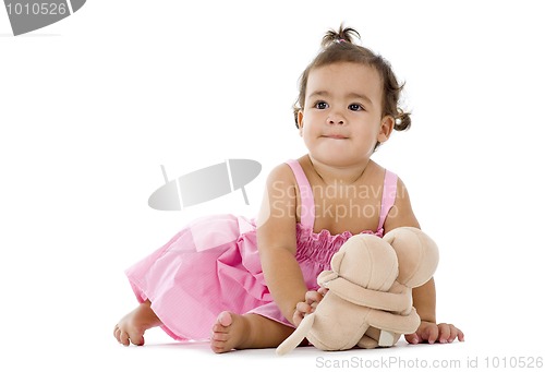 Image of cute little girl with cuddly
