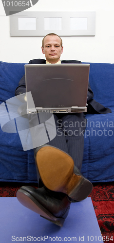 Image of Relaxed laptop work