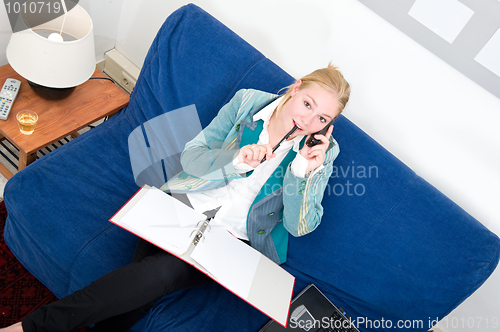 Image of Business call at home