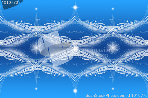 Image of  beautiful snowflakes and lights background