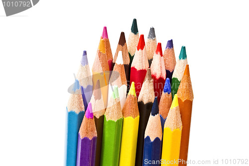 Image of colorful pencils on focus 