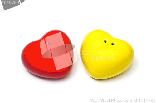 Image of pepper and salt castors isolated on white