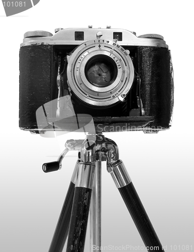 Image of Retro Camera attached to tripod