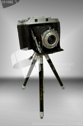 Image of Retro Camera attached to Tripod