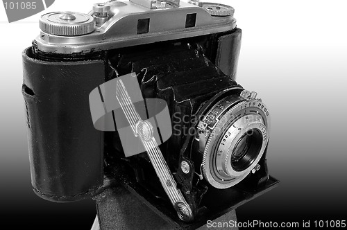 Image of Retro Rangefinder Camera in b&w