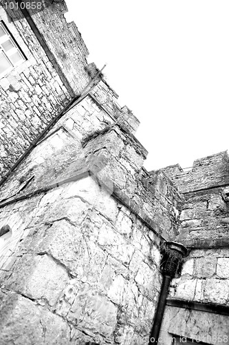 Image of Ruthin Castle black and white