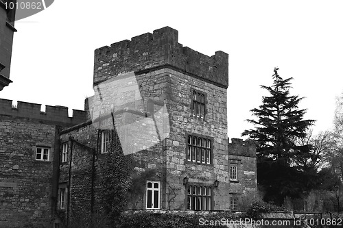 Image of Ruthin Castle black and white