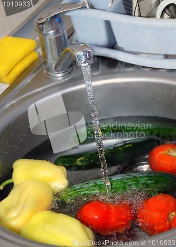 Image of Washing vegetables