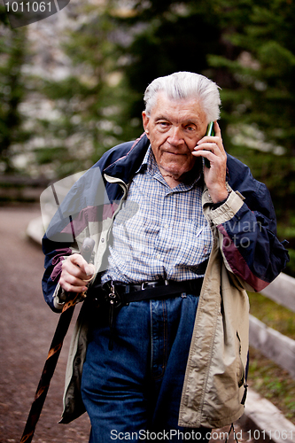 Image of Senior on Cell Phone