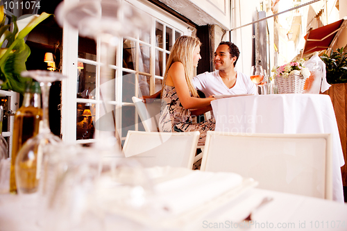 Image of Couple in Outdoor Restaurant