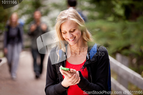 Image of Woman Text Phone