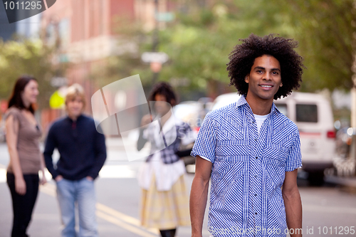 Image of Attractive African American male in a City Street