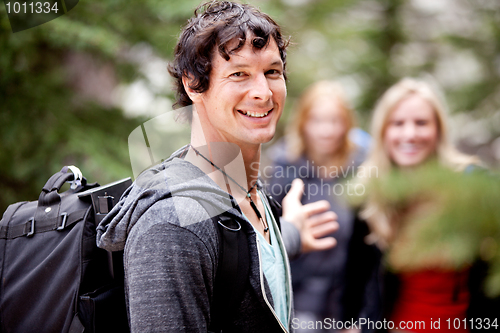 Image of Man on Hike Waiting