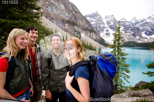 Image of Camping Friends in Mountains