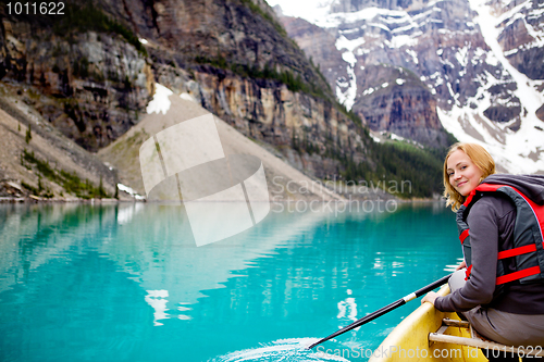 Image of Woman Canoeing Portrait