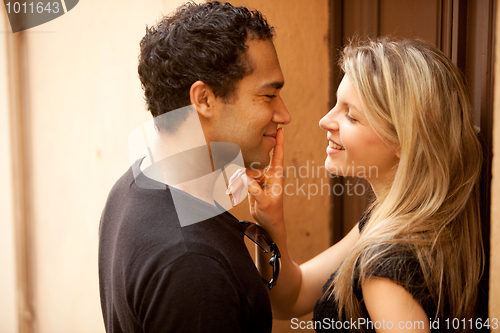 Image of Couple Flirt Kiss