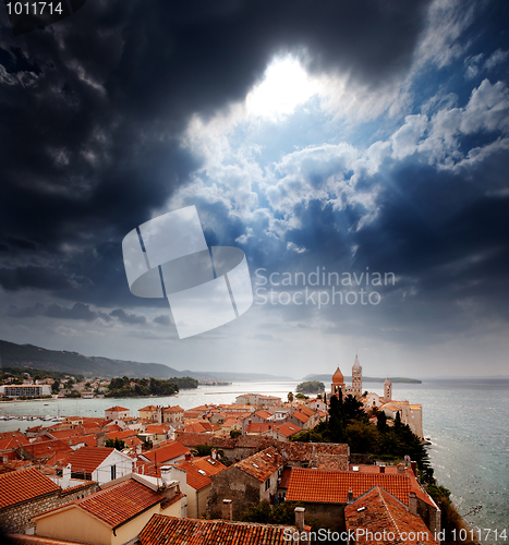 Image of Medieval Town Dramatic Sky