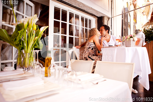 Image of Romantic Couple in Restaurant