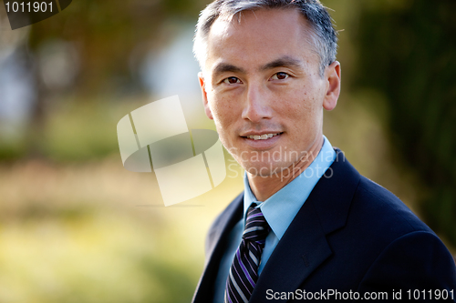 Image of Middle Aged Businessman in Suit and Tie