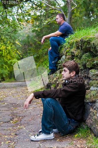 Image of Two men in the park 