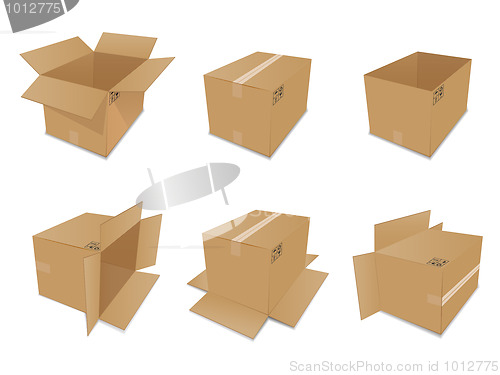 Image of Vector cardboard boxes