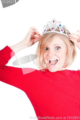 Image of Portrait of beautiful woman with crown