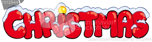Image of Christmas sign with snow